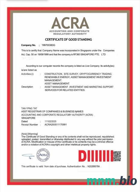 Certyfikat Singapuru dobrego stojącego szablonu Word i PDF
